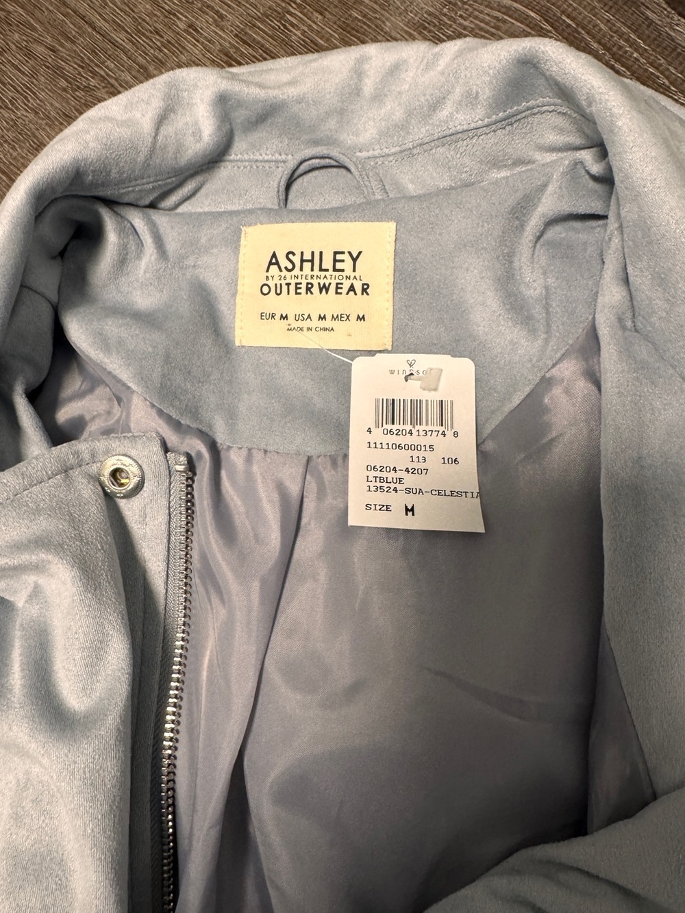 Ashley by 26 International Outerwear Cropped Moto Jacket Blue-Gray. Sz M. NWT! - Picture 5 of 12